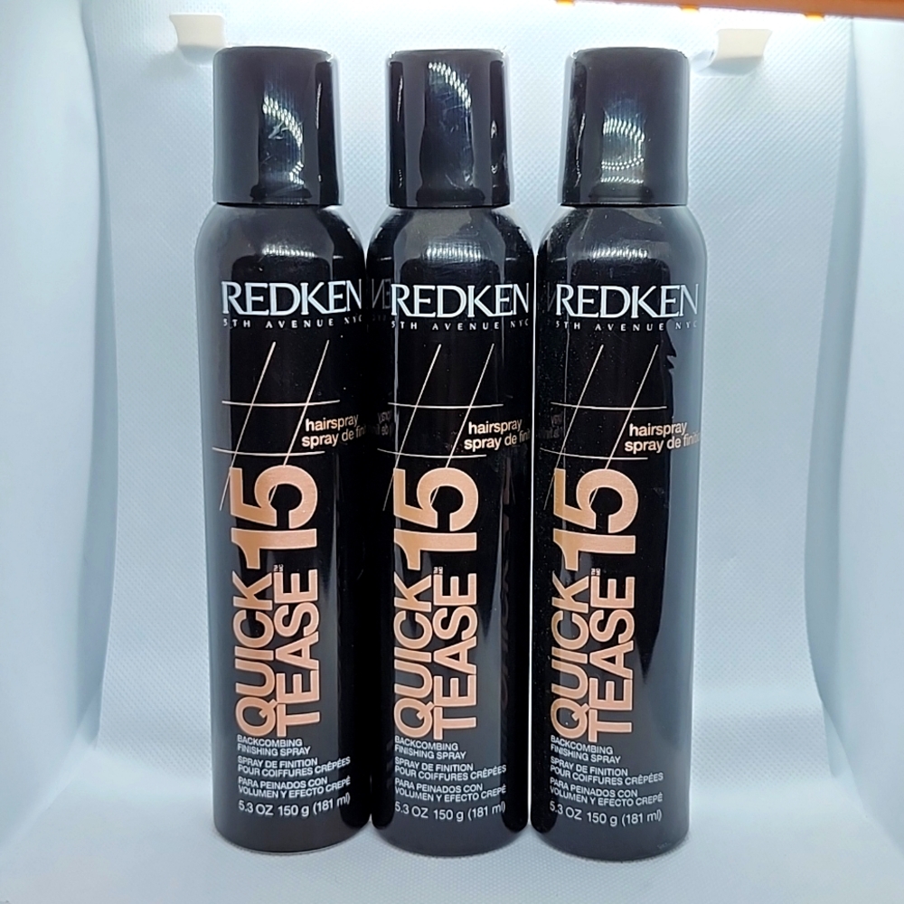 REDKEN Quick Tease 15 Backcombing Finishing Spray 5.3oz PACK OF THREE.